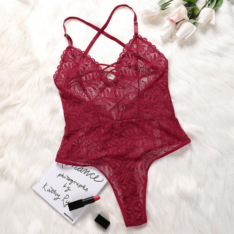 Red Lace One Piece Lingerie——Make your lover drunk with passion