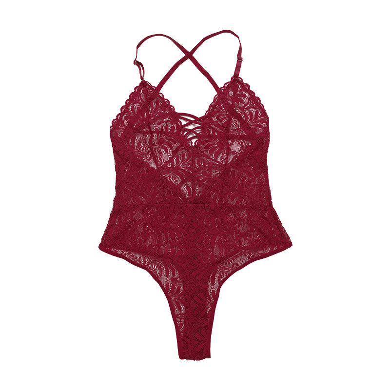 Red Lace One Piece Lingerie——Make your lover drunk with passion