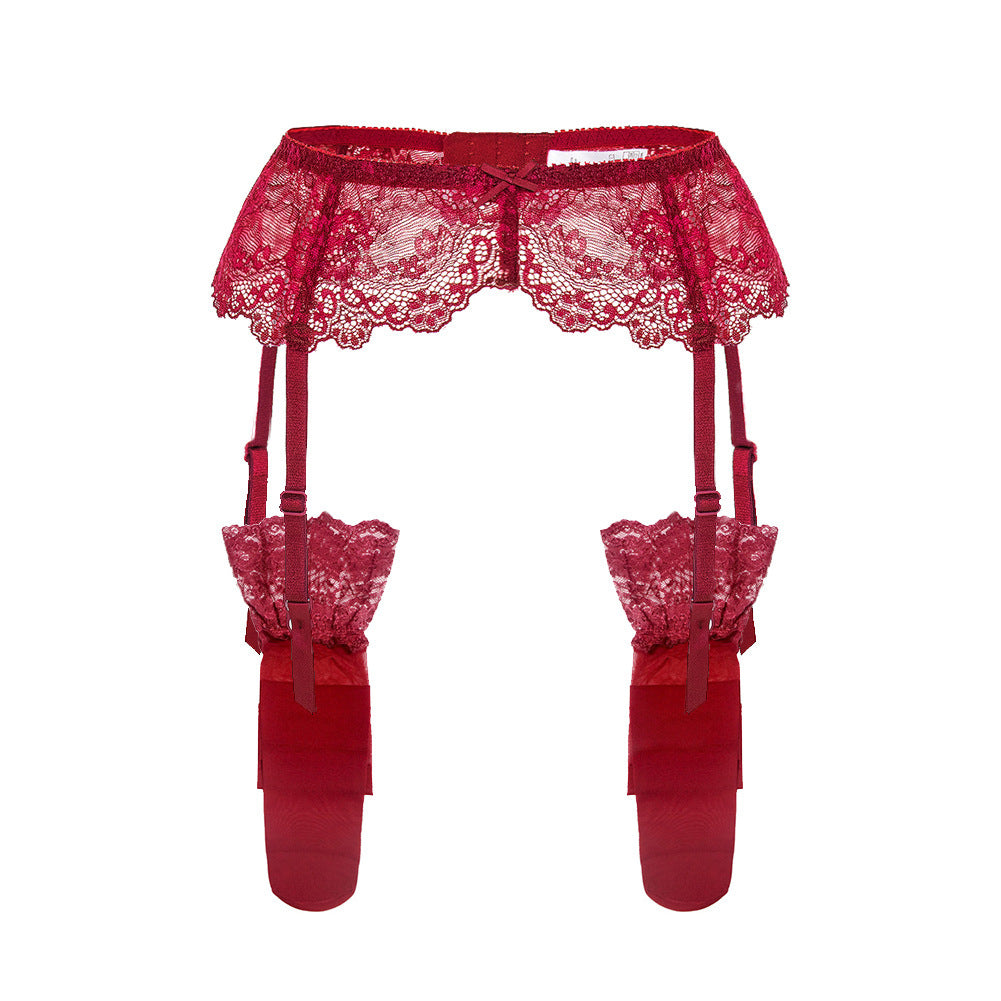 Lace Garter Vintage With Leg Ring Clipped Button Stockings One Non-slip