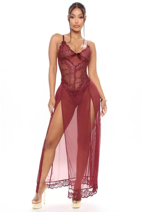 Sexy Home Wear Two-piece Lace Pajamas Suit