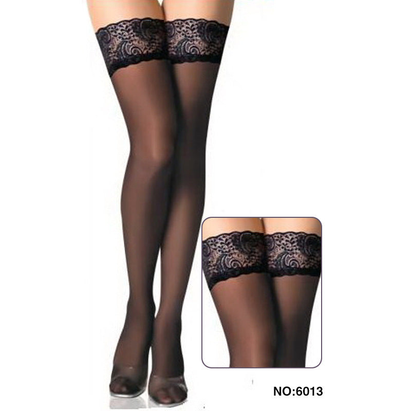 European And American Large Size Lace Black Stockings Garter